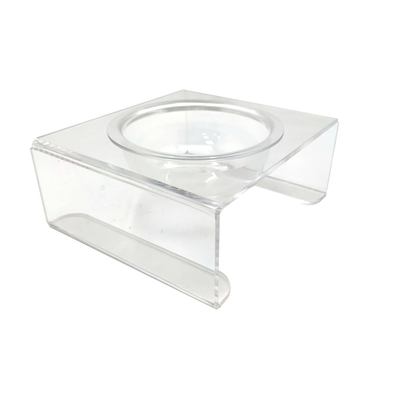 Acrylic Pet Bowl Transparent Pet Bowl Rack with Glass Bowl