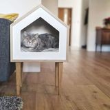 猫咪窝大型实木猫屋防水猫房子网红猫床可爱猫别墅猫窝四季通用宠物家具家居房屋高脚猫窝猫架木质猫窝狗窝实木宠物窝猫房子松木猫屋狗屋泰迪窝木质宠物房子