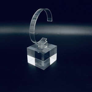 Acrylic watch stand with C cuff,Watch Displays for Shows Store Trade Show Clear Acrylic Display Bloc