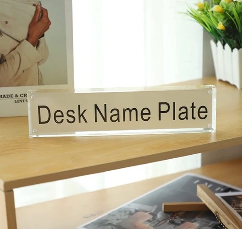 Acrylic logo block with magnet change your request