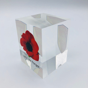 Acrylic Block with logo printing ,High Transparent acrylic paper weight