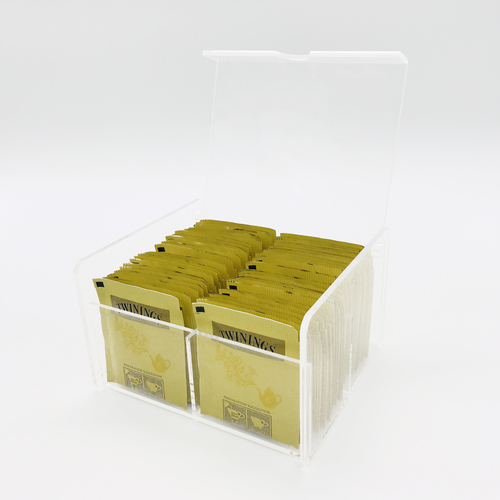 Acrylic Tea Bag Holder Storage box with 4 compartment