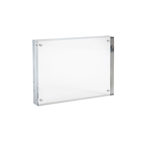 Factory direct sales 5R size acrylic magnetic photo frame organic glass single paper shelf  customiz